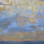 study of January sunset over Pacific